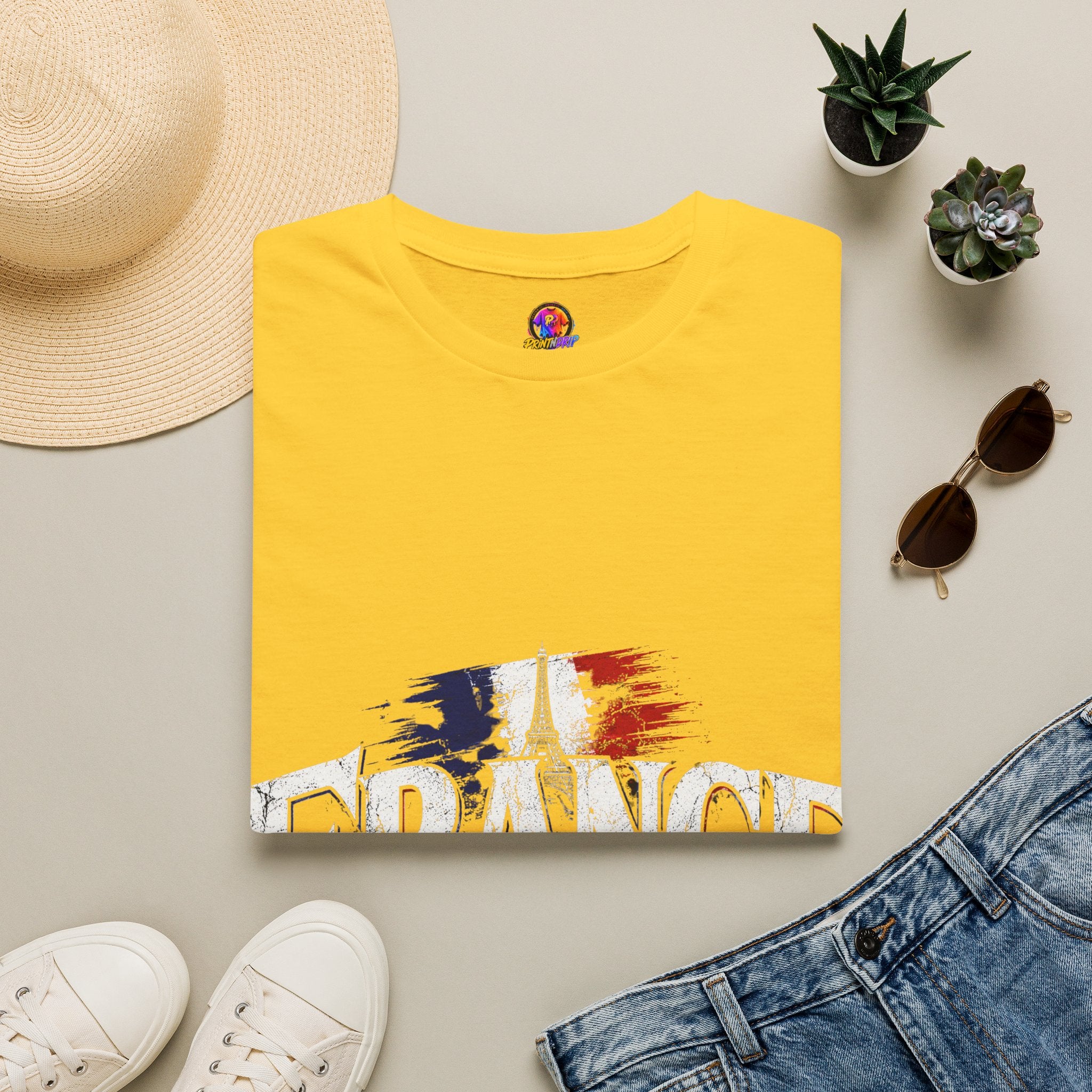 France Flag T-Shirt — Vintage Eiffel Tower French Pride Tee