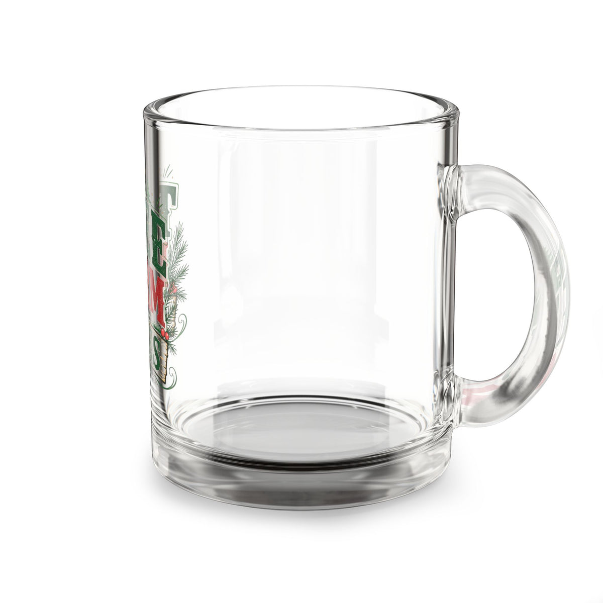 Christmas Glass Mug 10 oz Tree Farm Vibes Glass Mug — 10oz Holiday Coffee & Tea Cup