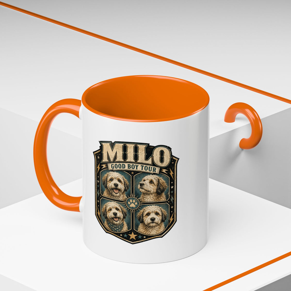 Milo Bailey Dog Dad Mom Milo 'Good Boy Tour' Accent Coffee Mug – Personalized Dog Lover Gift
