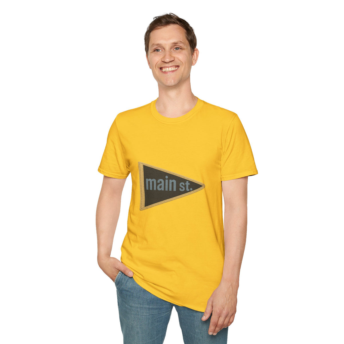 Main St. Triangle Logo T‑Shirt — Vintage Retro Street Sign Graphic Tee - Trending Now - August 2026