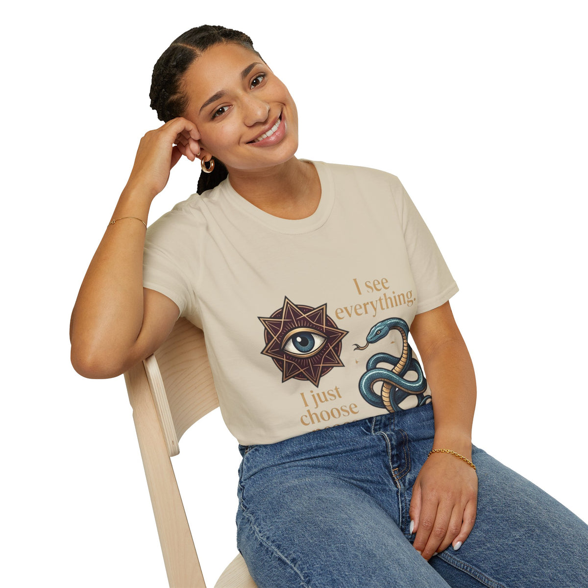 Scorpio “I See Everything” Zodiac T‑Shirt — Astrological Snake & All‑Seeing Eye Design