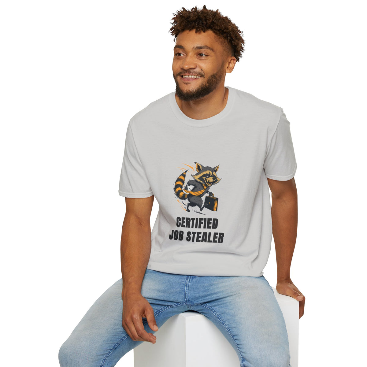 Raccoon "Certified Job Stealer" T-Shirt - Trending Now - August 2026