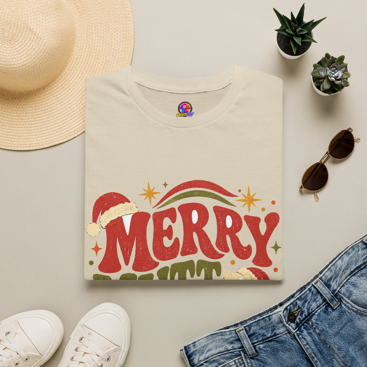 Merry Mutt Club T-Shirt — Retro Christmas Dog Lover Tee