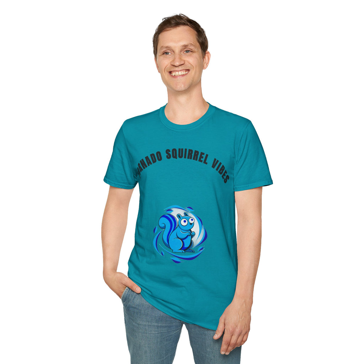 T-Shirt — "Tornado Squirrel Vibes" Graphic Tee | Cute Whimsical Squirrel Swirl Design - Trending Now - September 2026