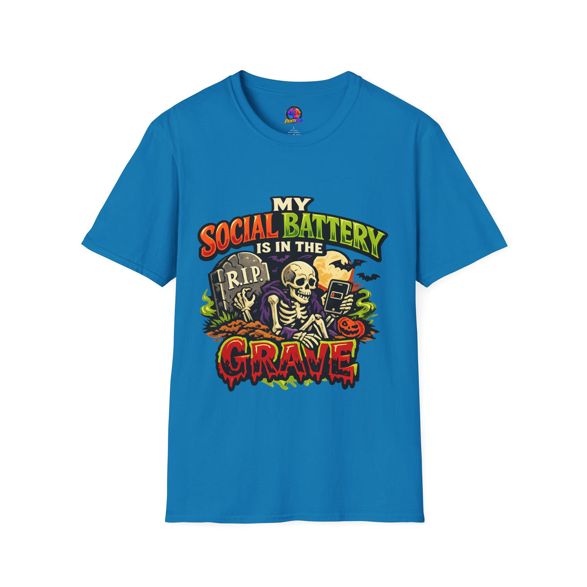 Halloween My Social Battery Unisex Softstyle T-Shirt