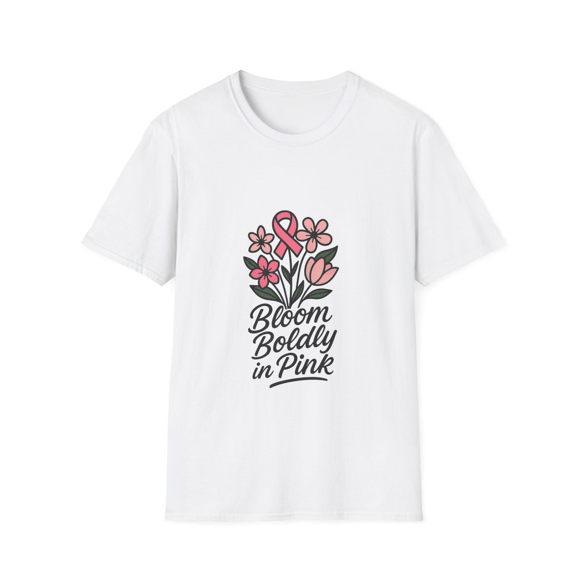 Breast Cancer Awareness T-Shirt — "Bloom Boldly in Pink" Floral Ribbon Tee - Trending Now - October 2026
