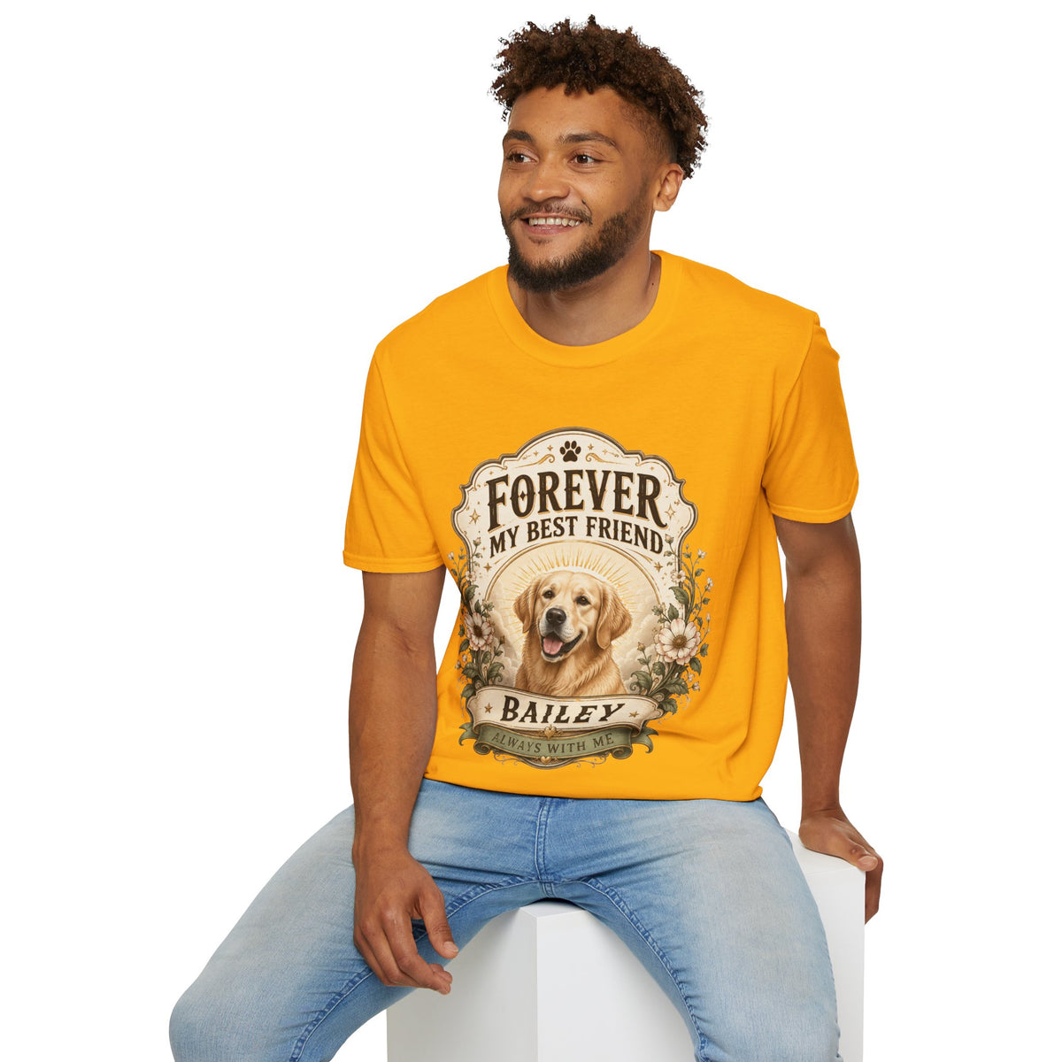 Dog Memorial T-Shirt — "Forever My Best Friend" Personalized Pet Tribute Tee