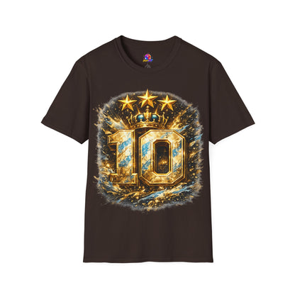 Argentina, MESSI #10 T-Shirt — Gold Crown '10' Victory Graphic Tee