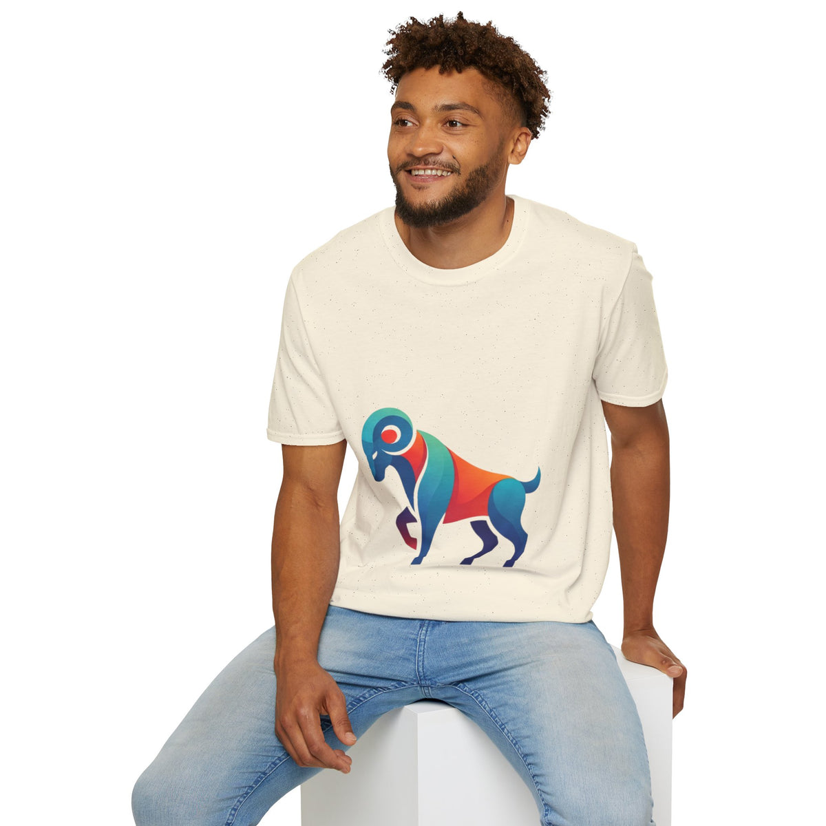 Aries Zodiac  Colorful Ram T-Shirt — Abstract Multicolor Aries Graphic Tee