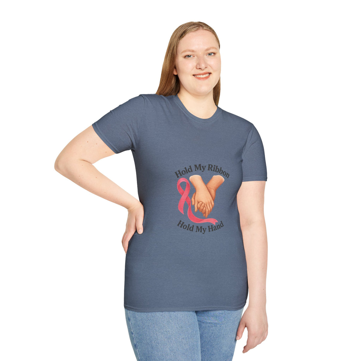 Breast Cancer Support T-Shirt — “Hold My Ribbon Hold My Hand” - Trending Now - October 2026