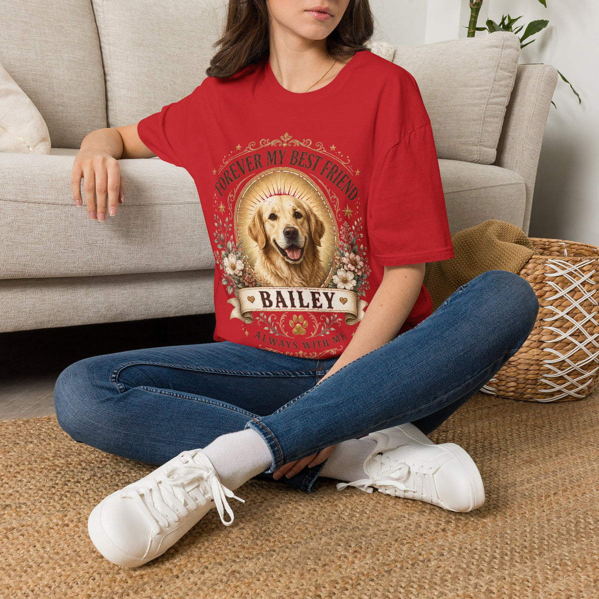 Forever My Best Friend Dog T-Shirt — Personalized Pet Memorial Tee ("Bailey")