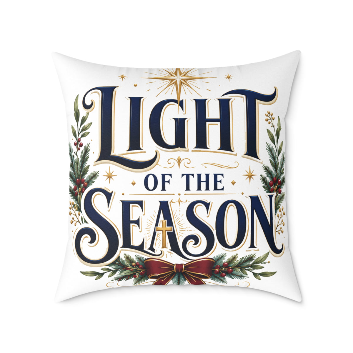 Christmas Light of the Season Holiday Throw Pillow - Christmas Decorative Cushion