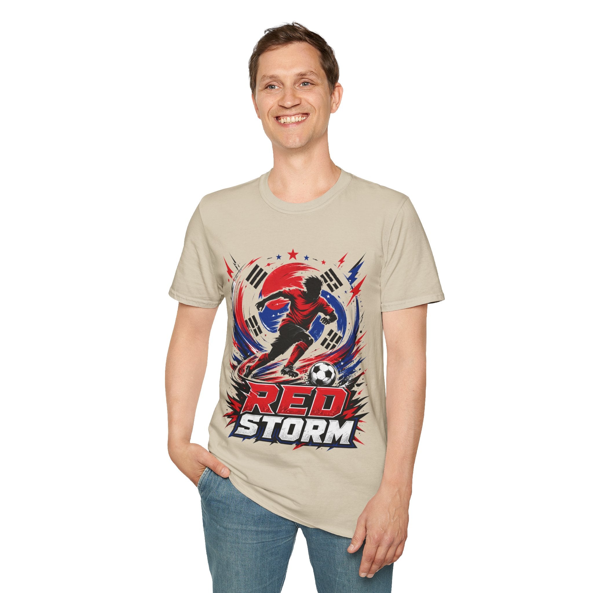 South Korea Red Storm Soccer T-Shirt — Dynamic Player Graphic Tee