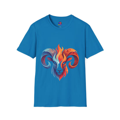 Ram Head Flame Graphic T-Shirt — Bold Aries Zodiac Tee