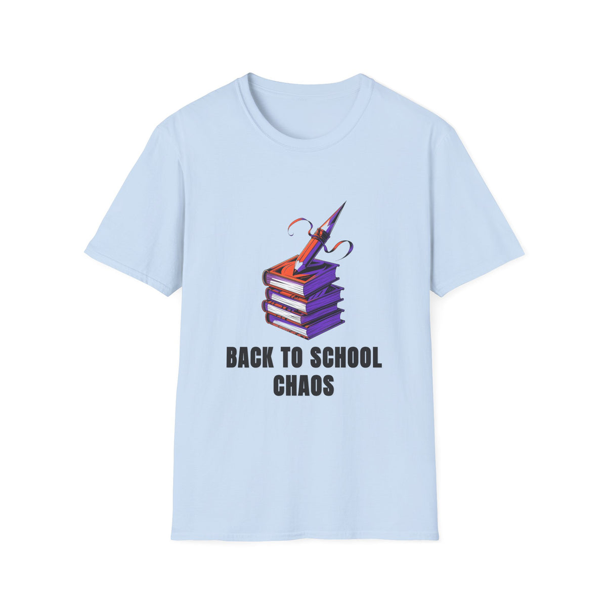 Back to School Chaos T-Shirt — Cute Stacked Books & Pencil Design - Trending Now - August 2026