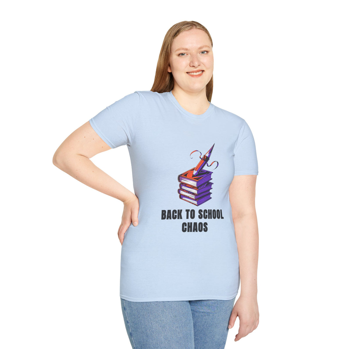 Back to School Chaos T-Shirt — Cute Stacked Books & Pencil Design - Trending Now - August 2026