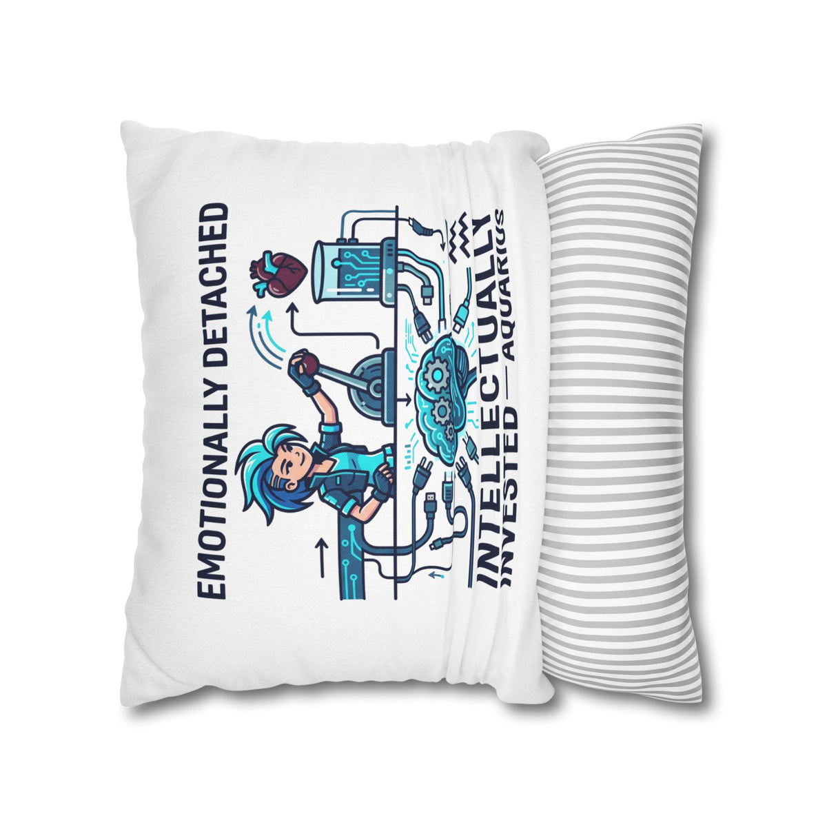 Aquarius Zodiac Spun Polyester Square Pillowcase