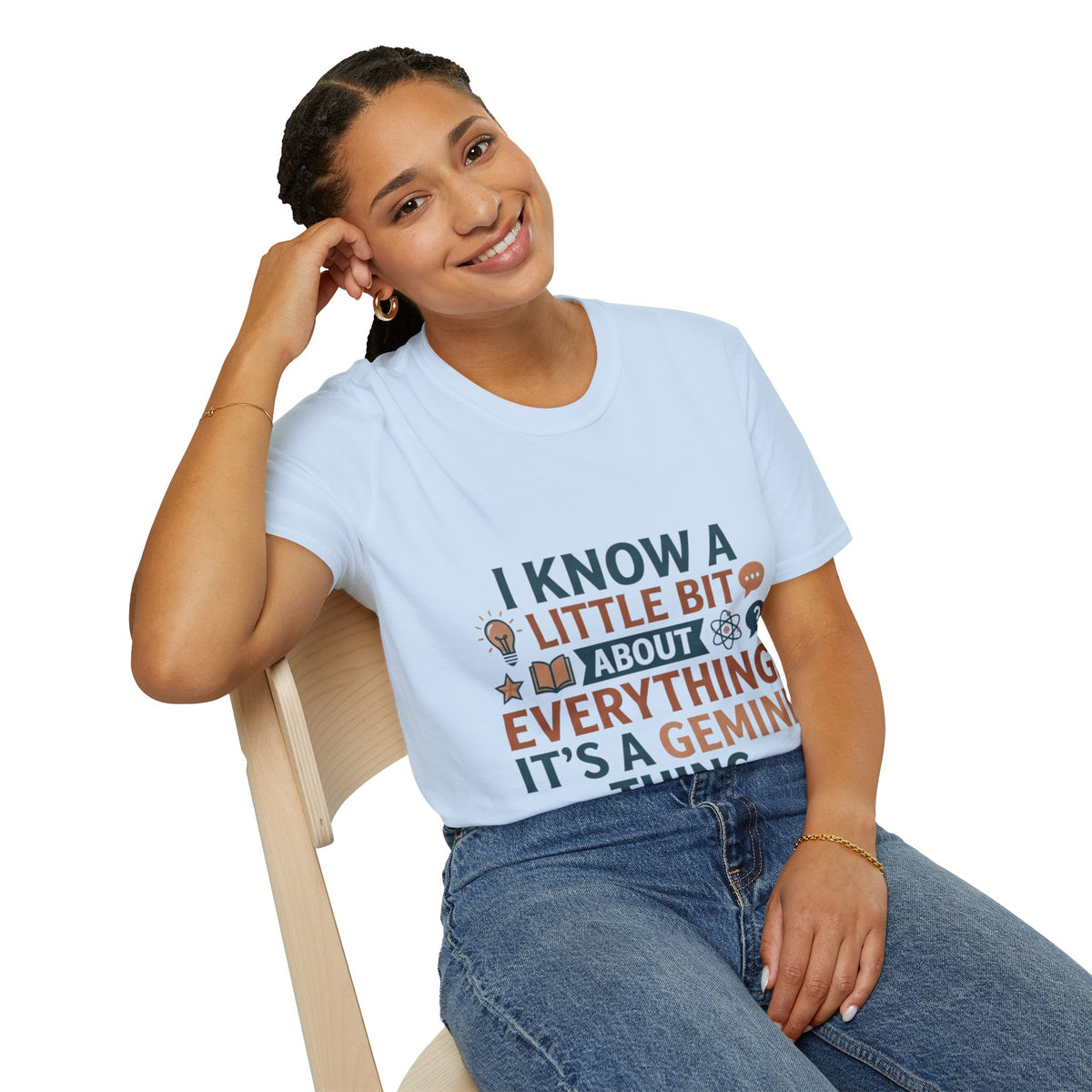 Gemini Funny Horoscope T‑Shirt — "I Know A Little Bit About Everything, It's A Gemini Thing"