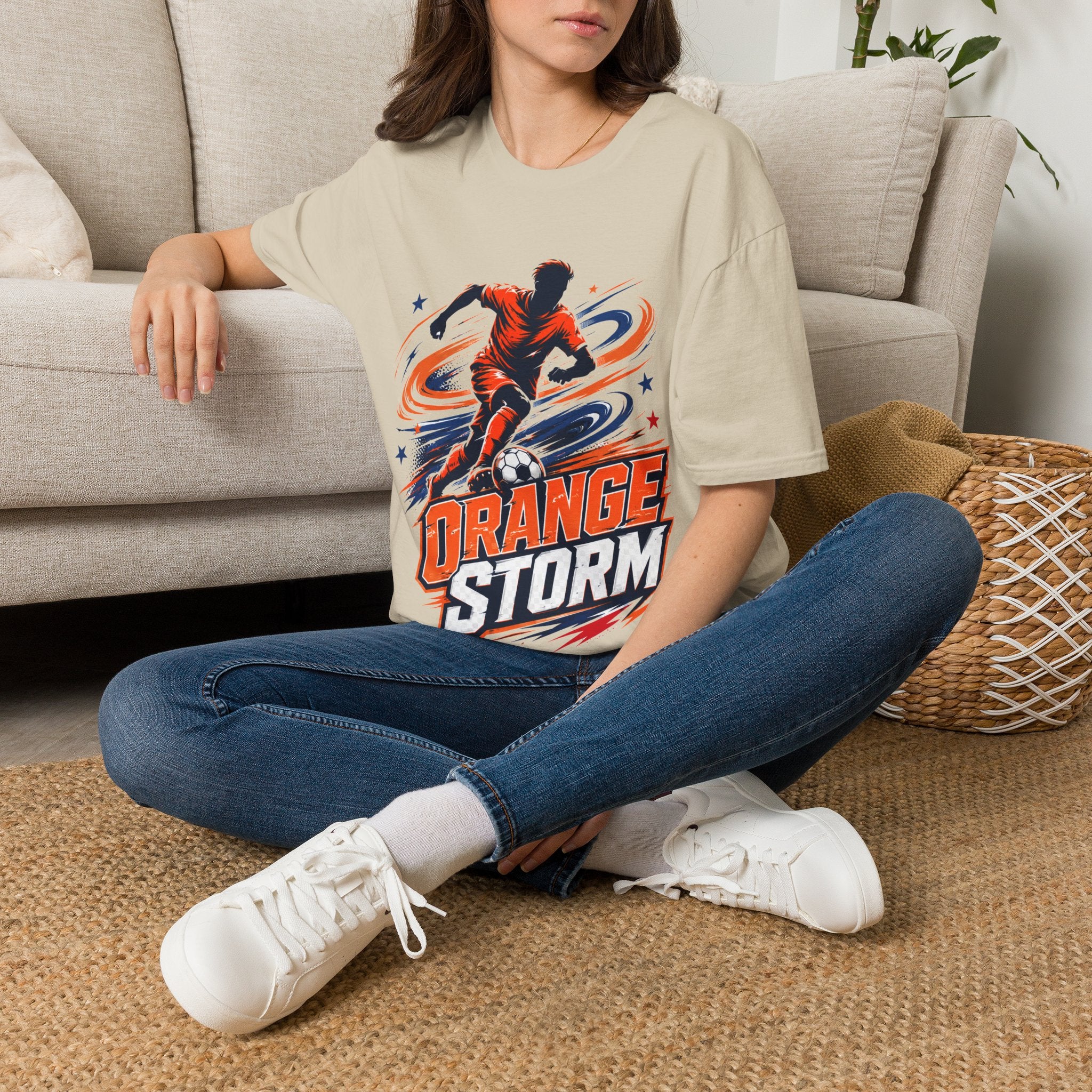 Netherlands Orange Storm Soccer T-Shirt — Dynamic Player Graphic Tee