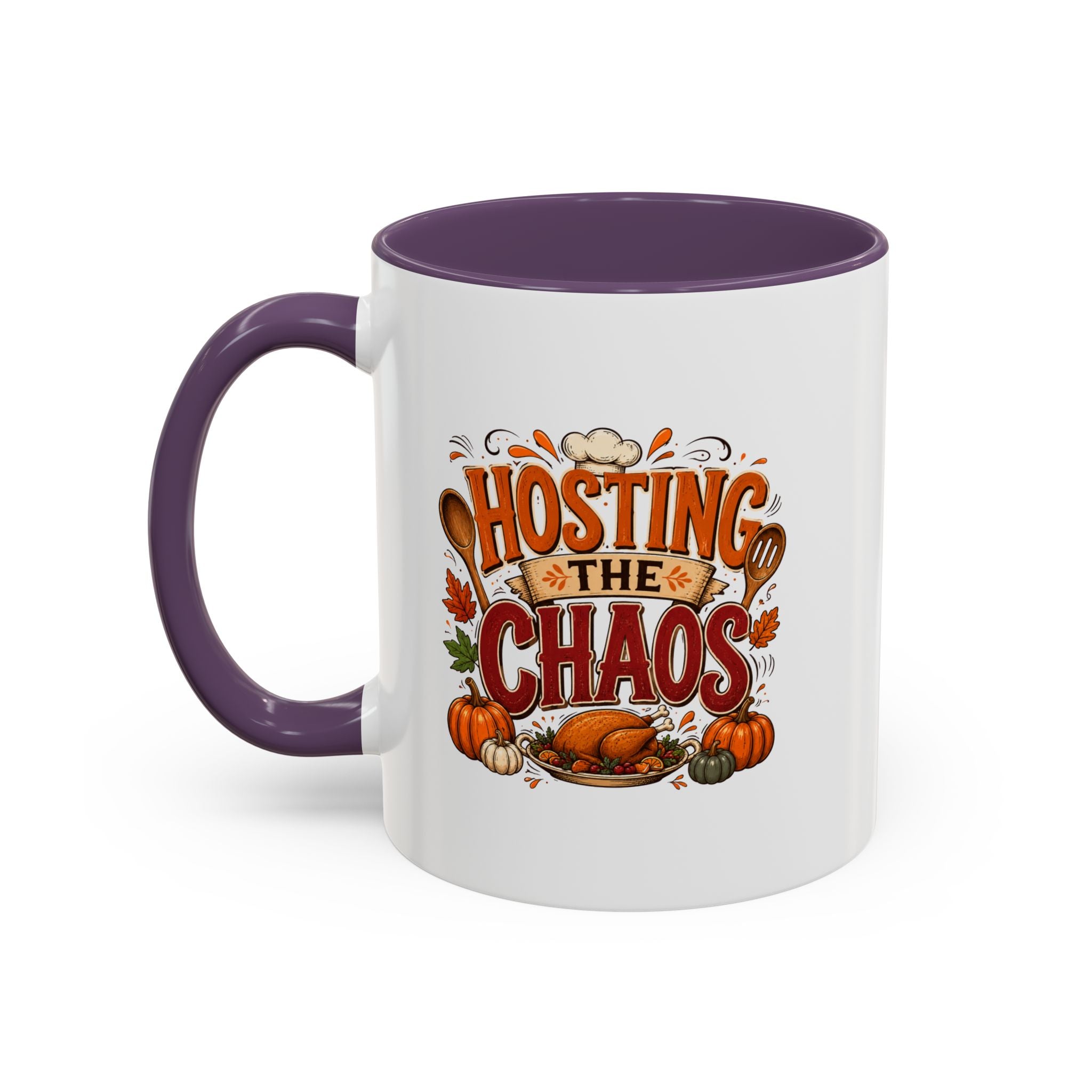 Thanksgiving Mug Hosting the Chaos Accent Coffee Mug — Thanksgiving Pumpkin Fall Kitchen Gift