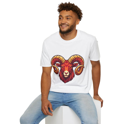 Ram Skull T-Shirt — Bold Goat Horn Graphic Tee (Aries/Zodiac)