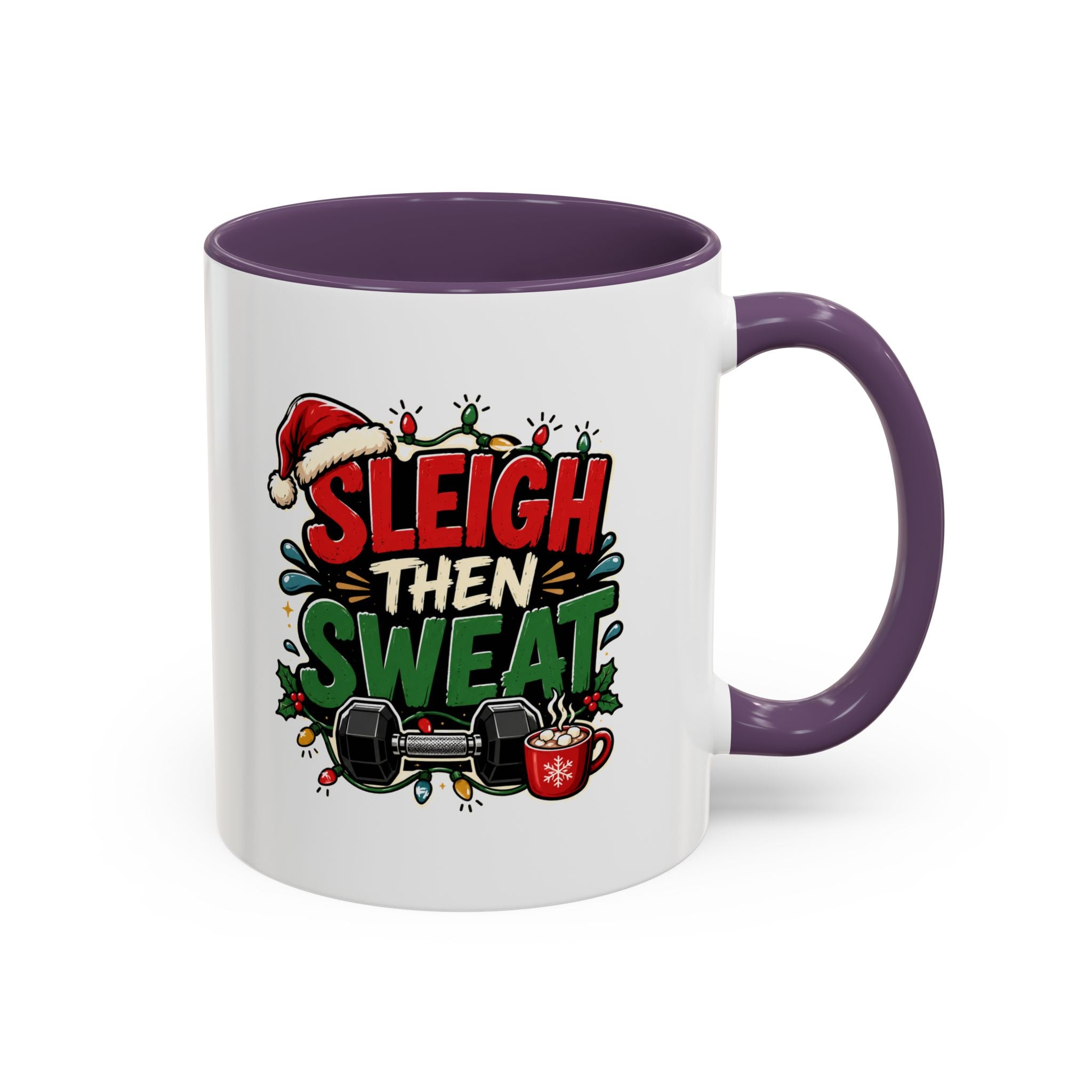 Modern Day Christmas Sleigh Then Sweat Coffee Mug — Festive Gym Motivational Holiday Gift