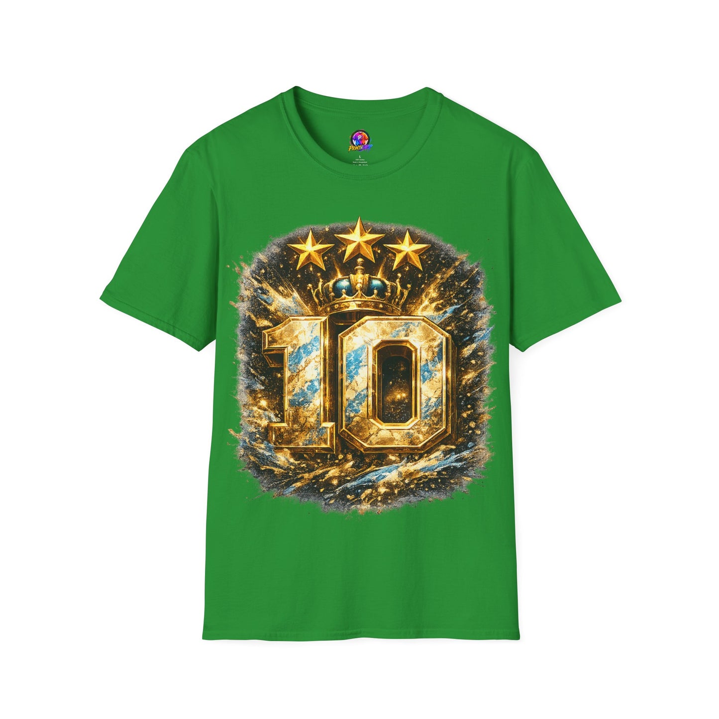 Argentina, MESSI #10 T-Shirt — Gold Crown '10' Victory Graphic Tee