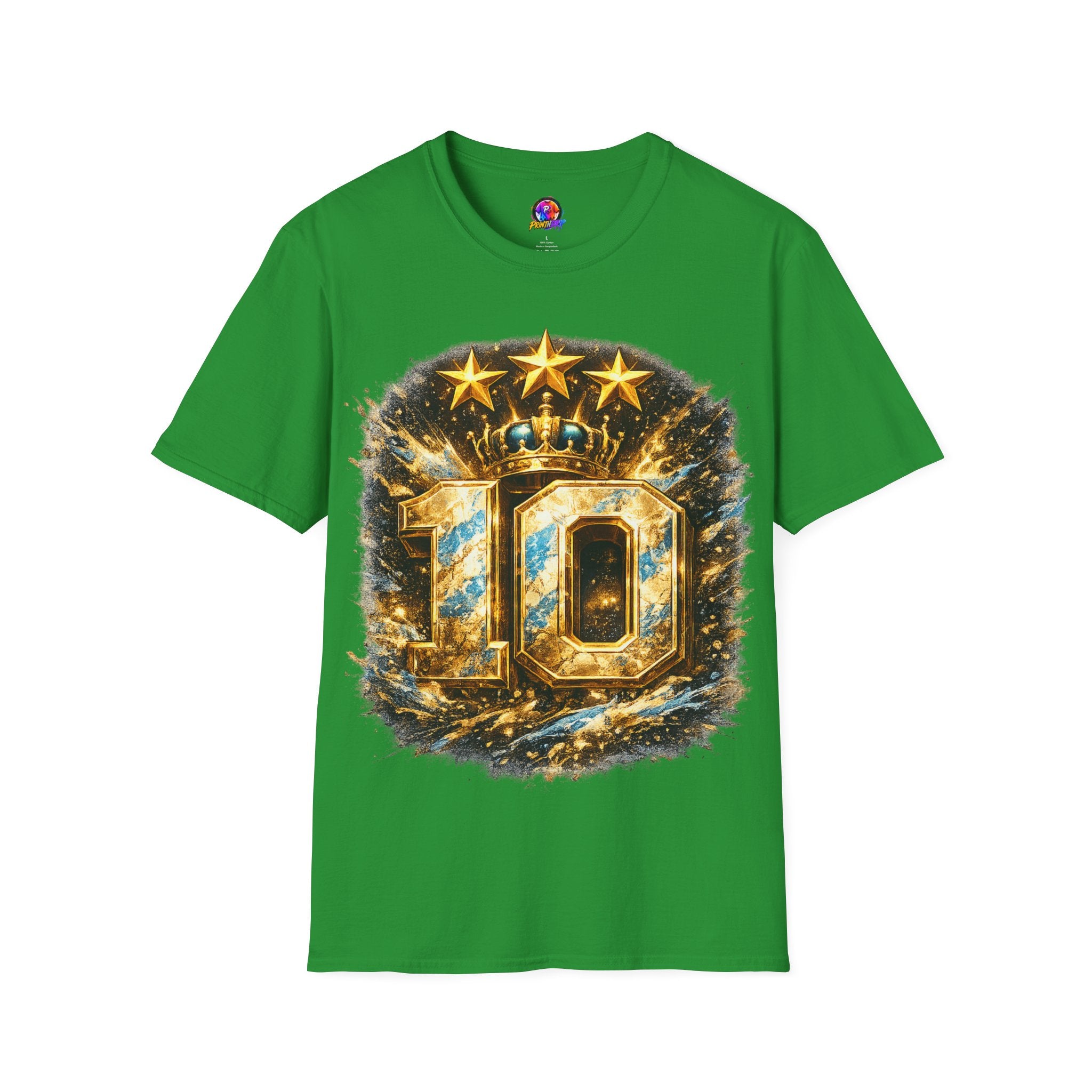 Argentina, MESSI #10 T-Shirt — Gold Crown '10' Victory Graphic Tee