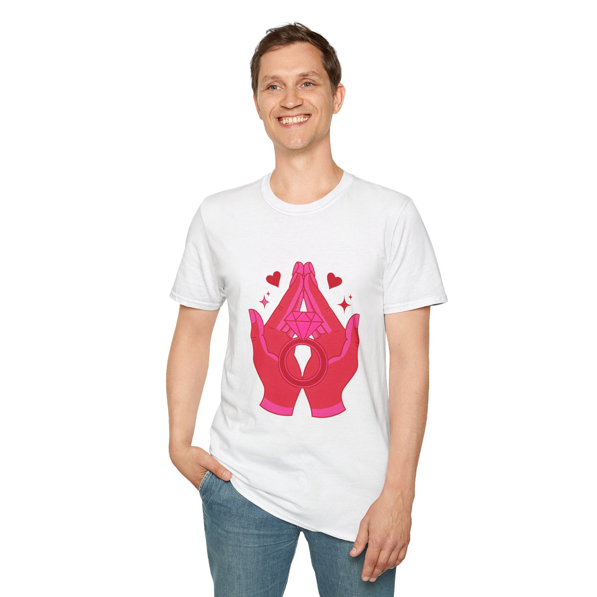 Manifested Hands Graphic T-Shirt — Pink Prayer Hands with Hearts - Trending Now - September 2026