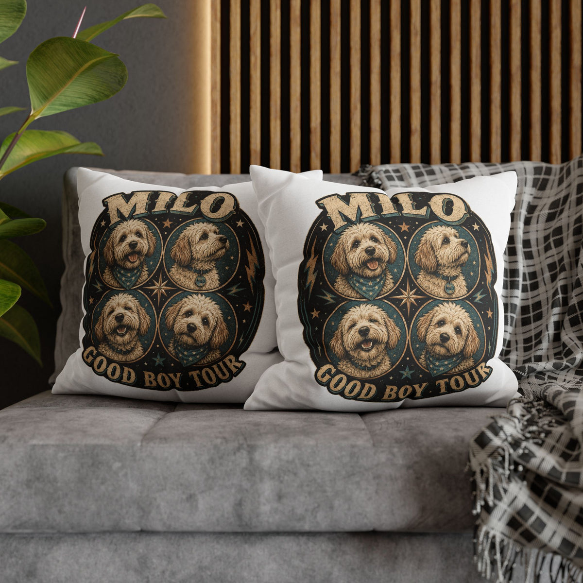 Milo "Good Boy Tour" Decorative Pillowcase Milo Bailey Dog Dad Mom