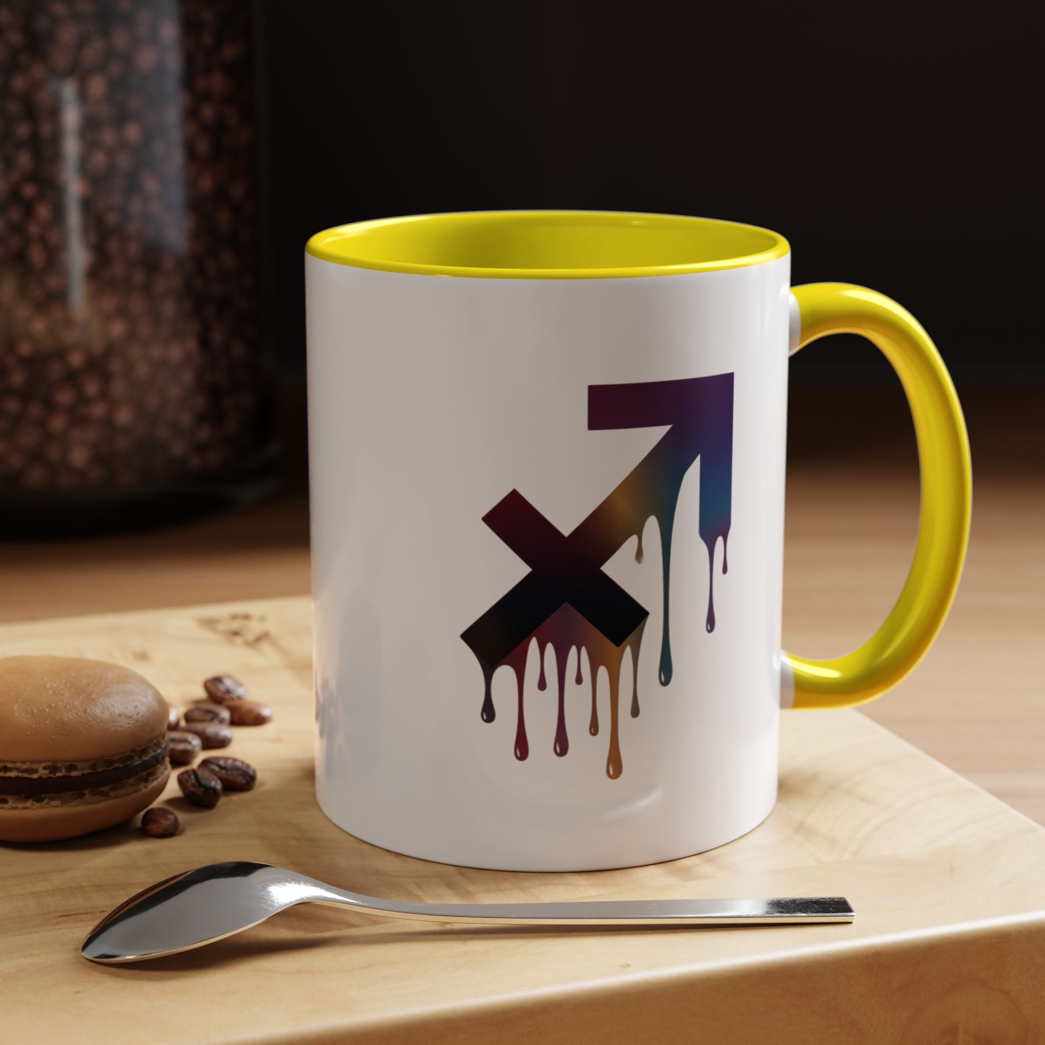 Sagittarius Drip Accent Coffee Mug — Zodiac Archer Horoscope Gift