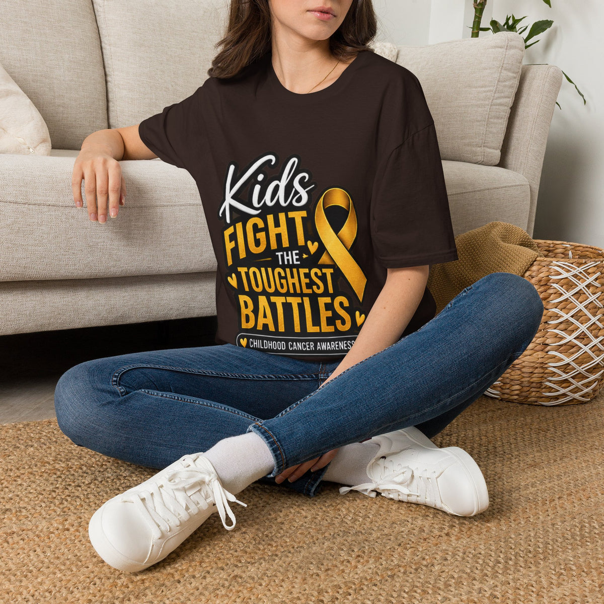 Kids Fight the Toughest Battles Childhood Cancer Awareness T-Shirt