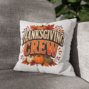 Thanksgiving Crew Decorative Pillow Cover — Fall Pumpkin Accent Pillowcase