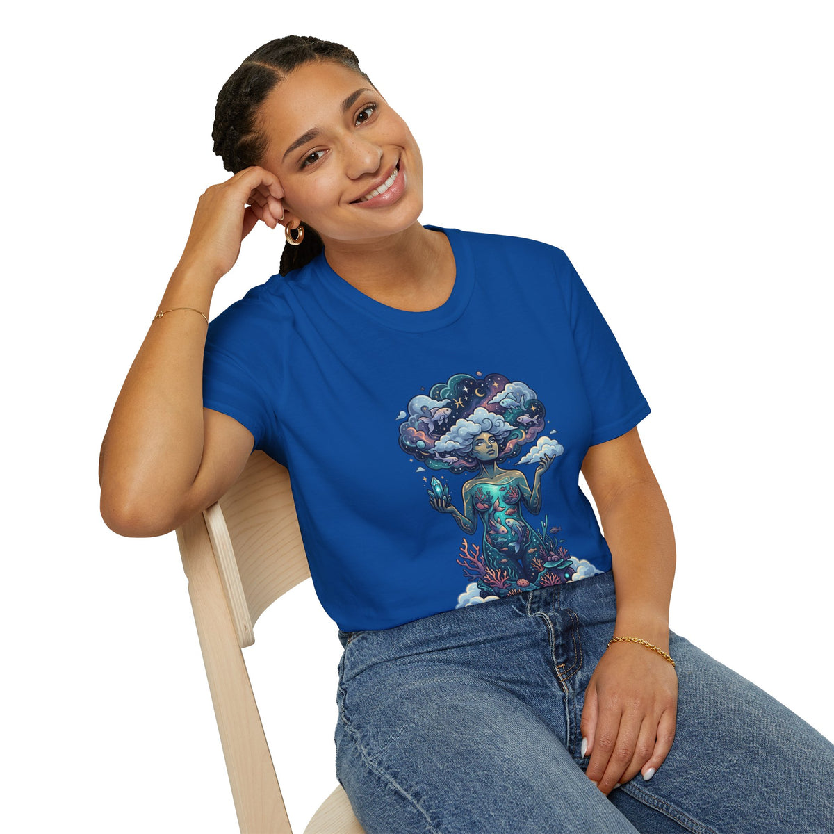 Dreamscape Goddess T-Shirt — 'Head in the Clouds' Surreal Art Tee