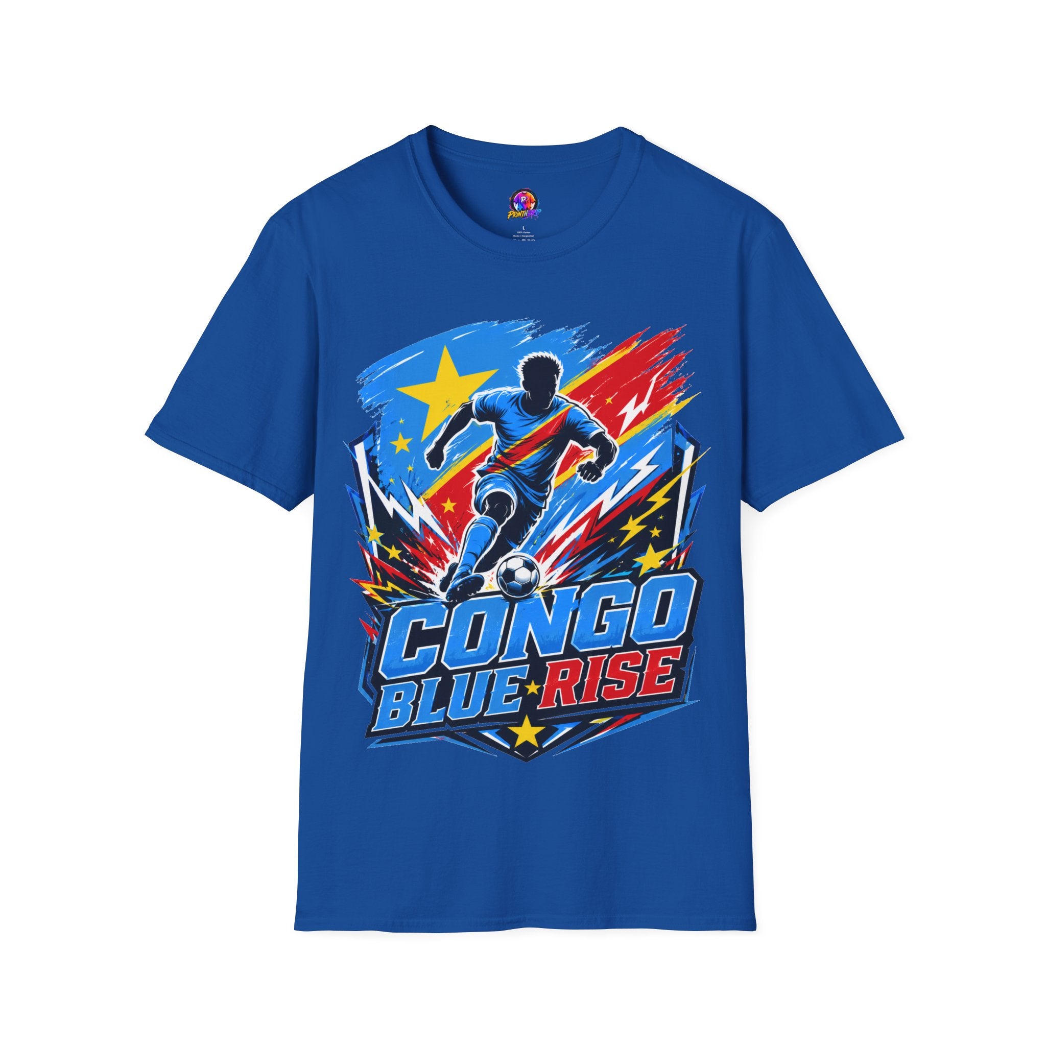 Congo Soccer T-Shirt — Congo Blue Rise Football Fan Tee