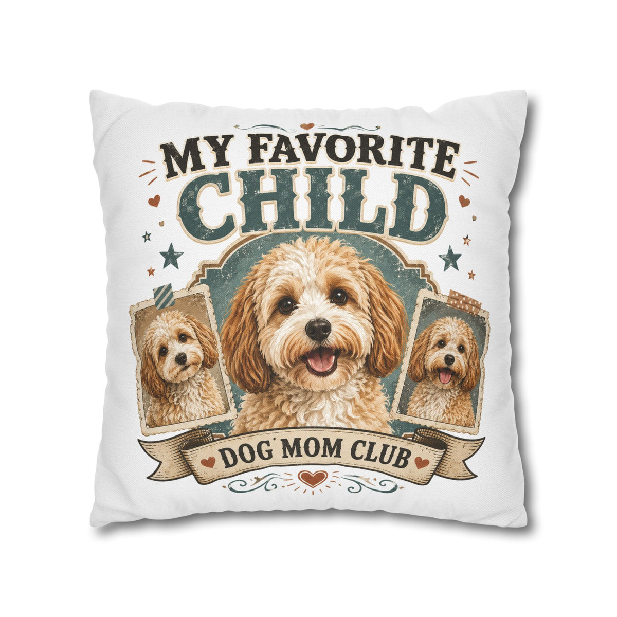 My Favorite Child Dog Mom Club Pillowcase Milo Bailey Dog Dad Mom - Cute Doodle Pet Throw Pillow Cover