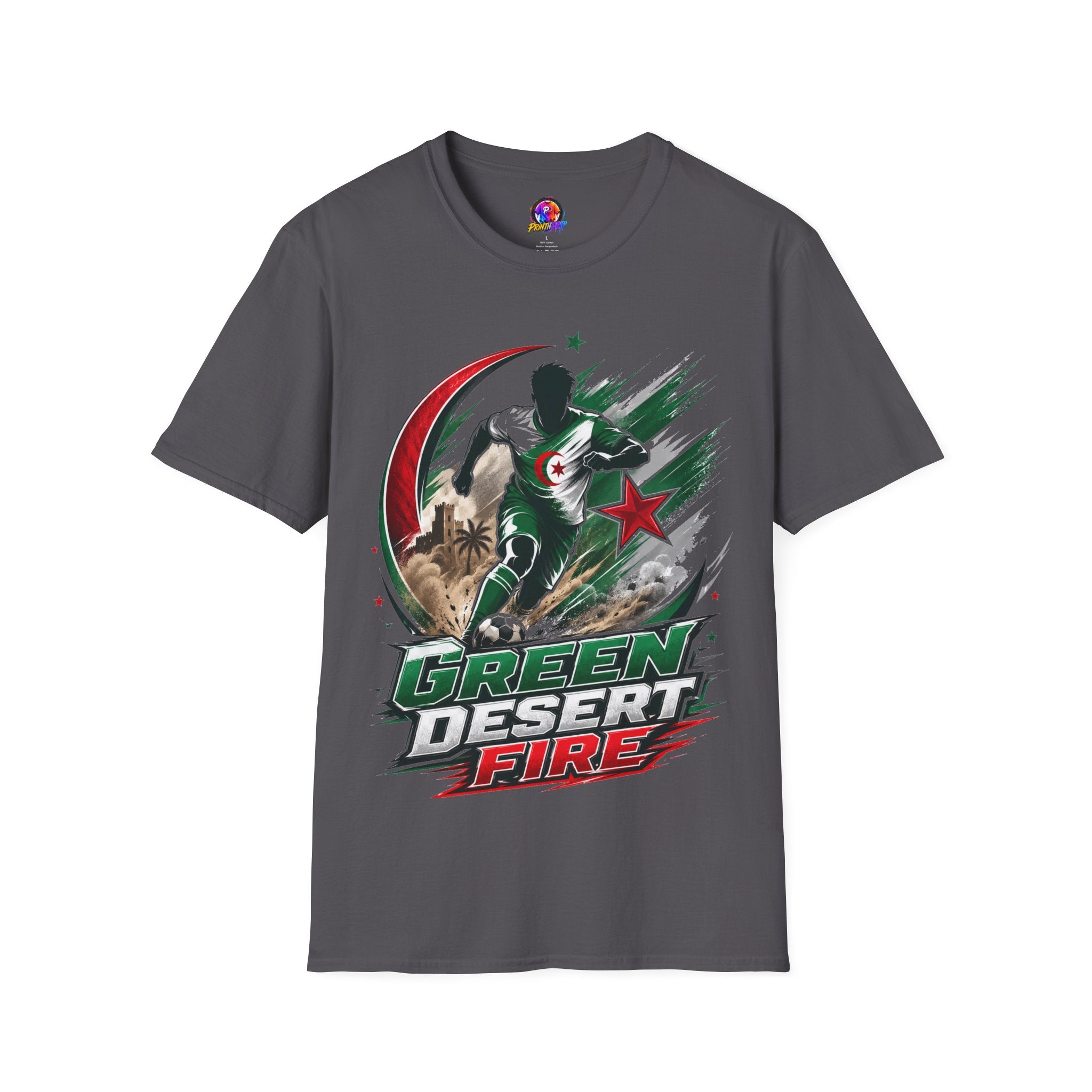 Algeria Football Fan Tee — "Green Desert Fire" Soccer Shirt