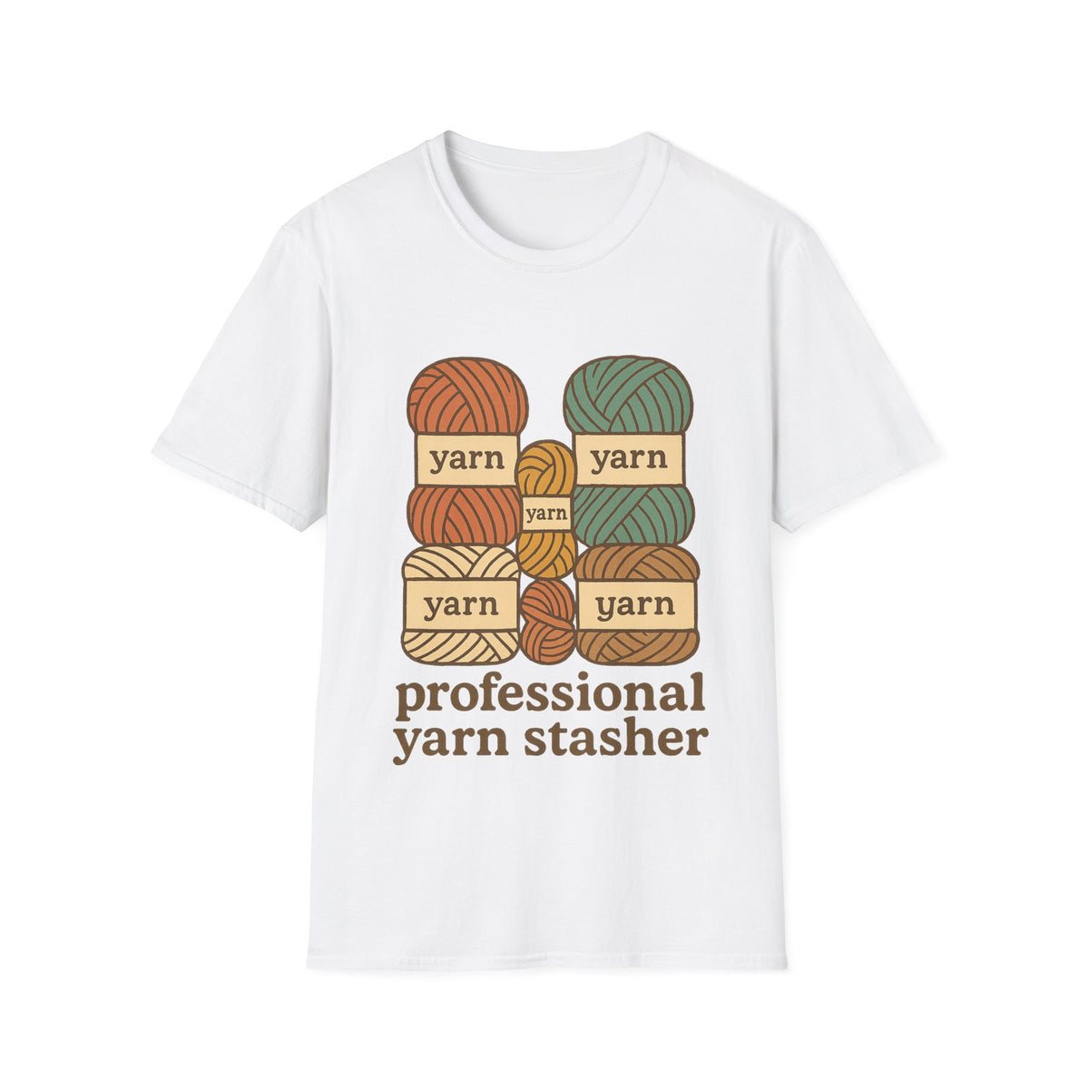 Professional Yarn Stasher Cute Skeins Earthy White Graphic Tee - Trending Now - September 2026