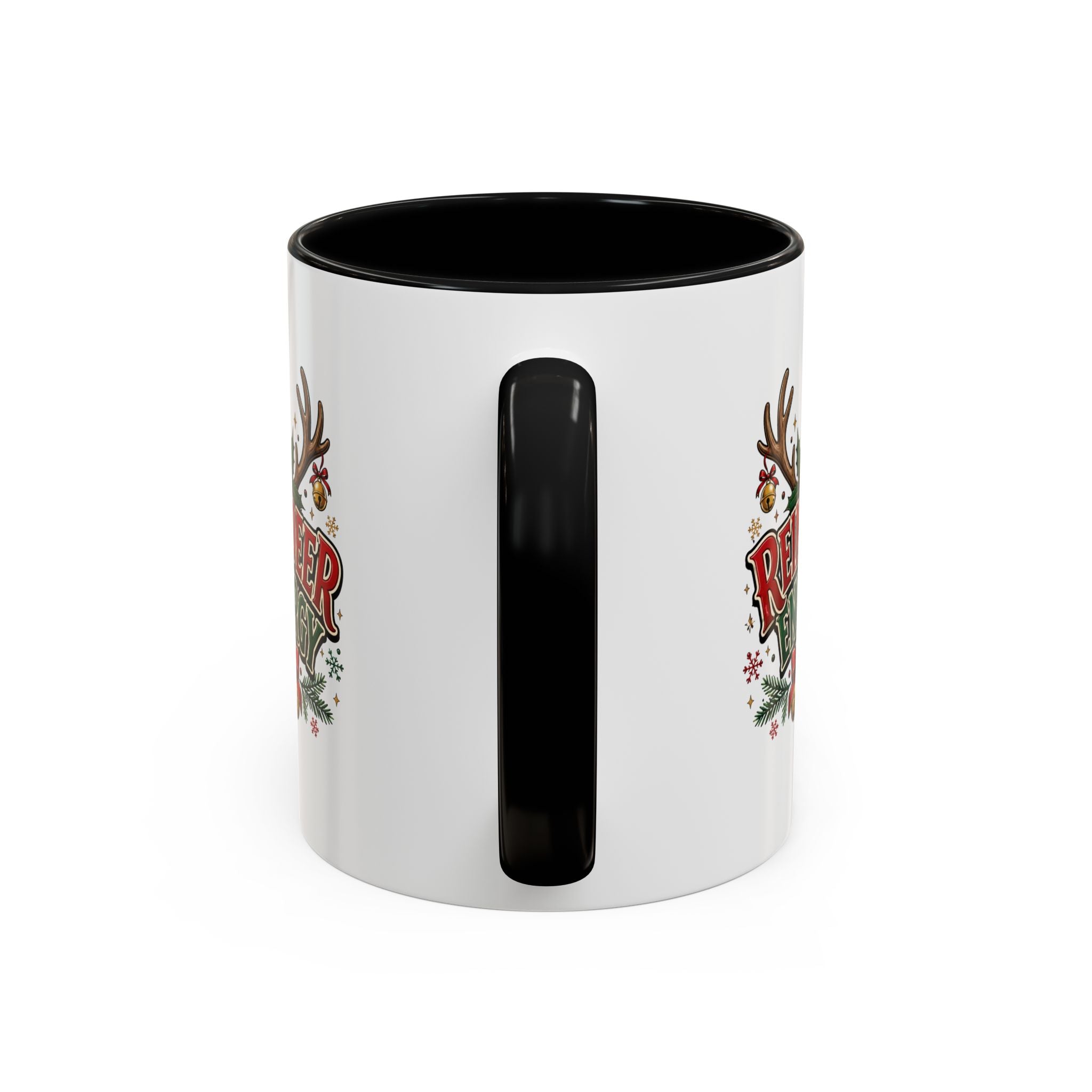 Reindeer Energy Coffee Mug – Holiday Christmas Antlers & Bells Accent Mug
