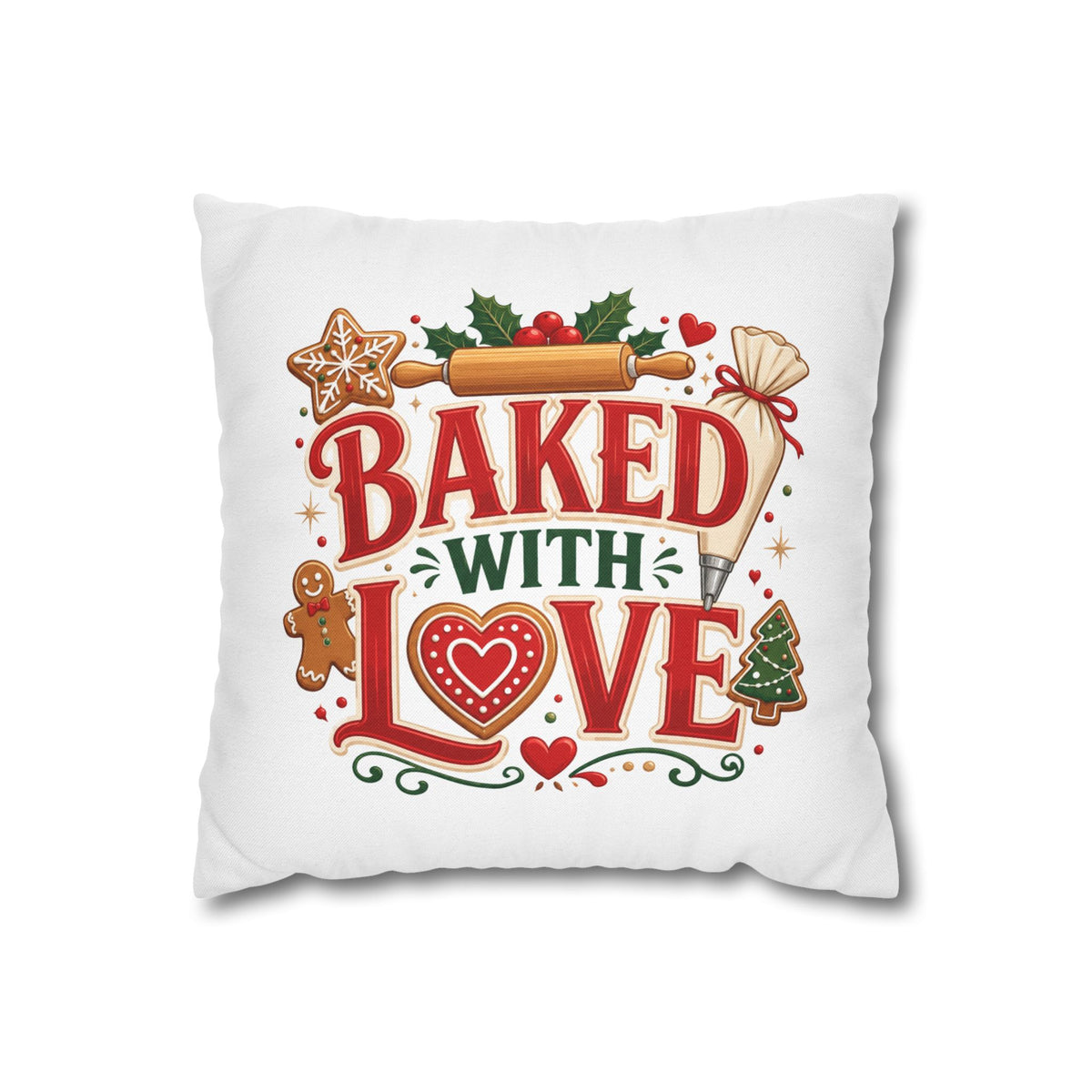 Christmas Baked With Love Holiday Pillowcase - Christmas Baking Decor