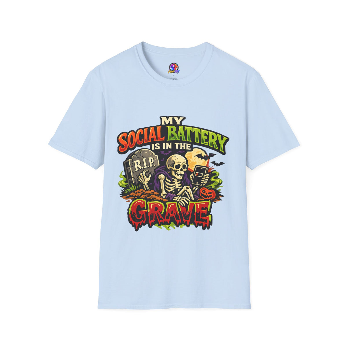 Halloween My Social Battery Unisex Softstyle T-Shirt