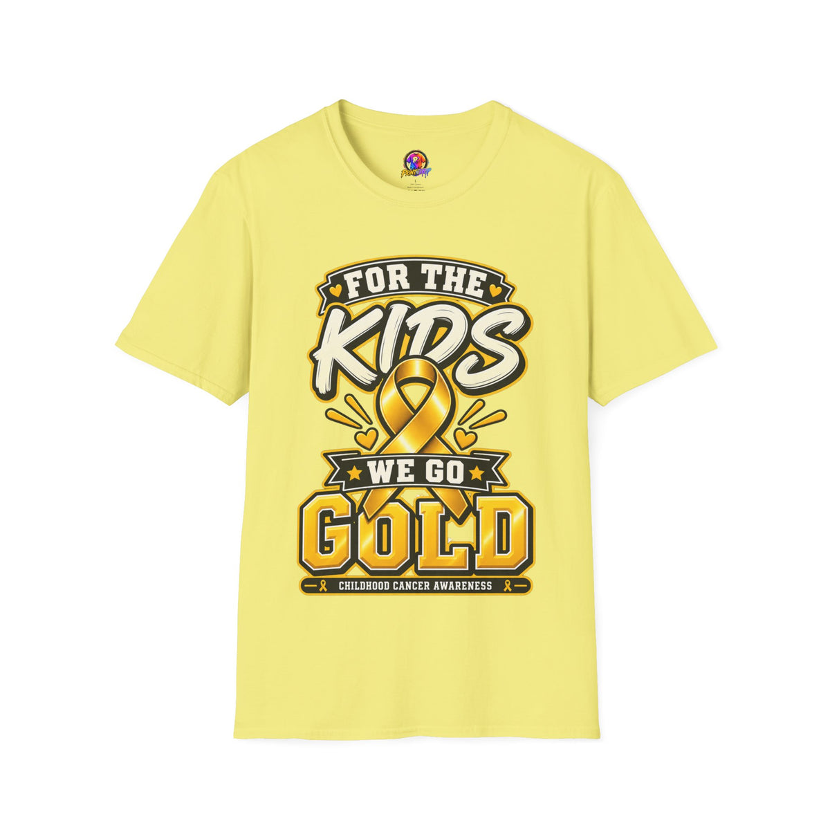 Kids Childhood Cancer Awareness T-Shirt — "For the Kids We Go Gold"