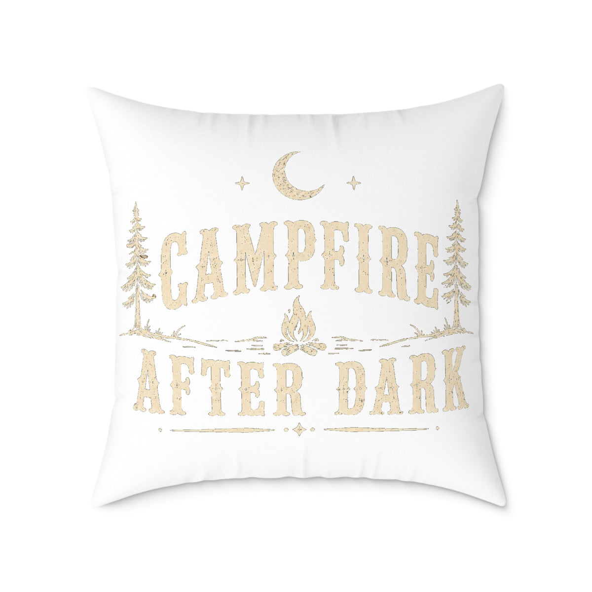 Campfire After Dark Square Pillow Milo Bailey Dog Dad Mom- Rustic Camping Decorative Throw Pillow