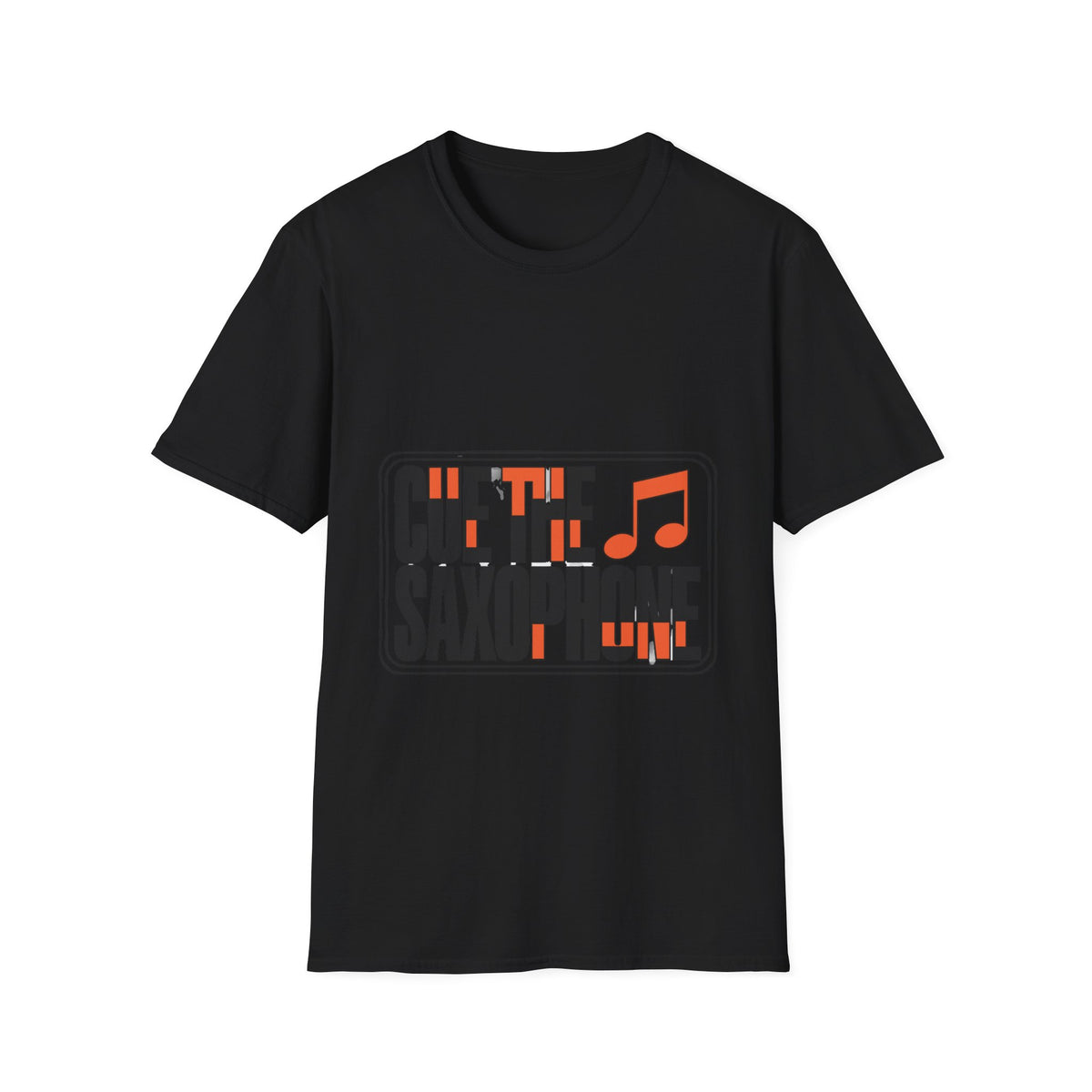 Cue The Saxophone Red Music Note T-Shirt - Y2K Stacked Jazz Graphic Tee - Trending Now - September 2026
