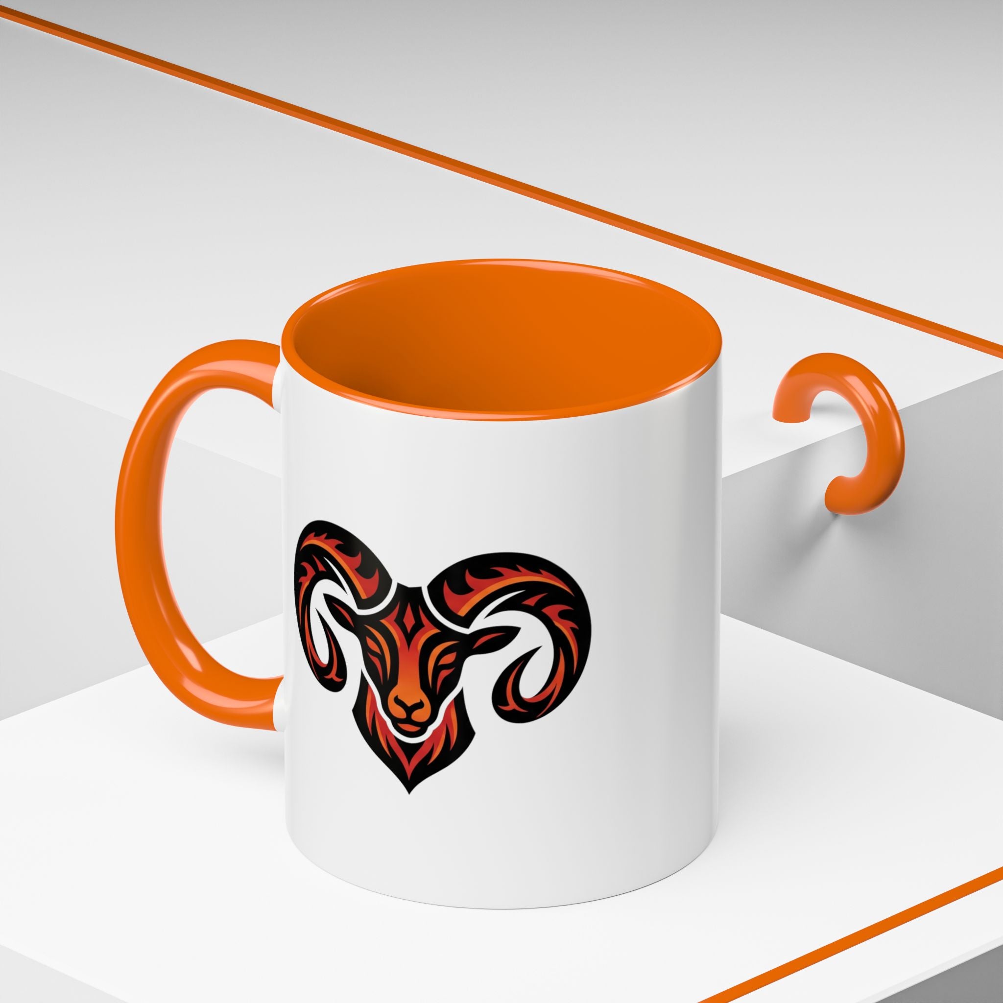 Ram Head Coffee Mug — Bold Tribal Goat Design Accent Mug