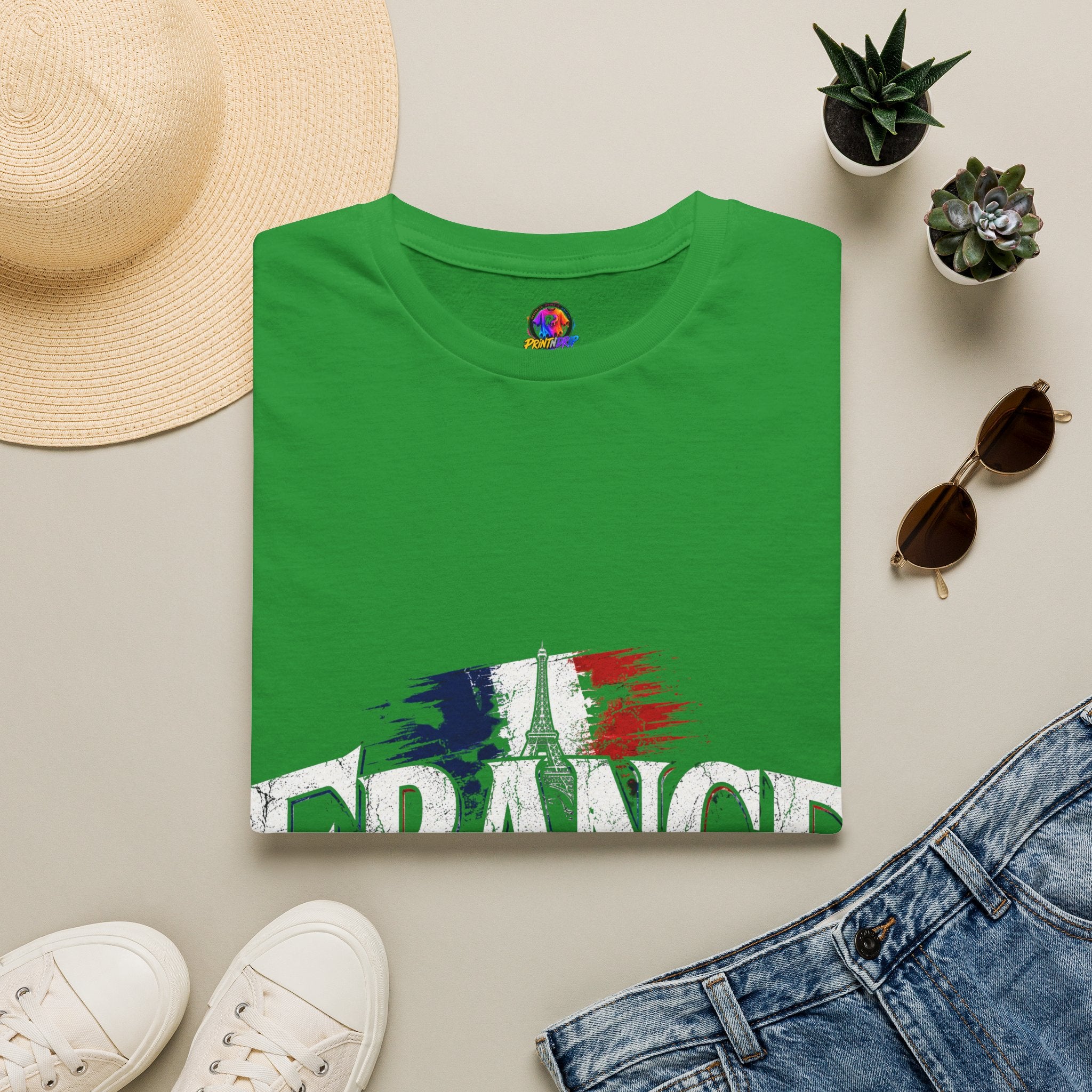 France Flag T-Shirt — Vintage Eiffel Tower French Pride Tee