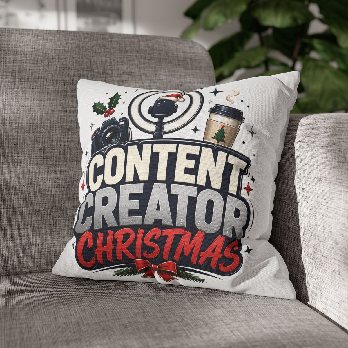 Content Creator Christmas Pillowcase Modern Day Christmas  — Holiday Social Media Creator Gift