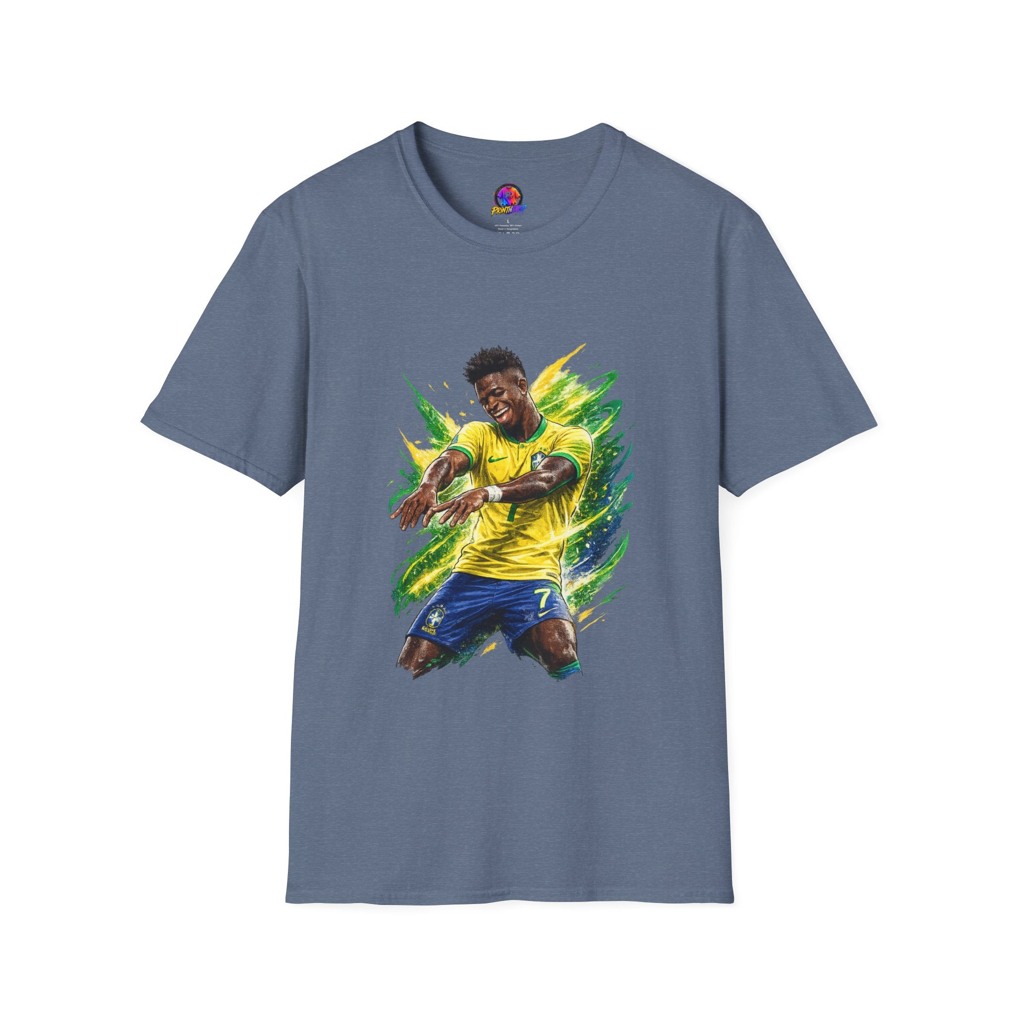 Brazil  Soccer Celebration T-Shirt — Brazilian Football Player Artwork