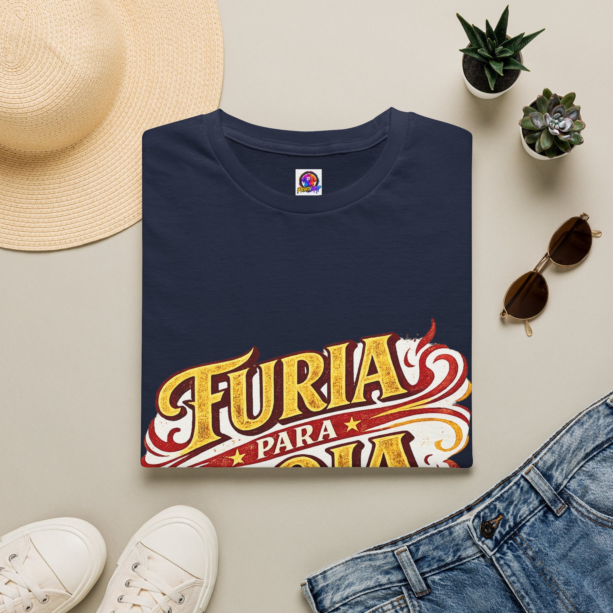 Spain Furia Para Roja T-Shirt — Vintage Flame Spanish Pride Soccer Tee