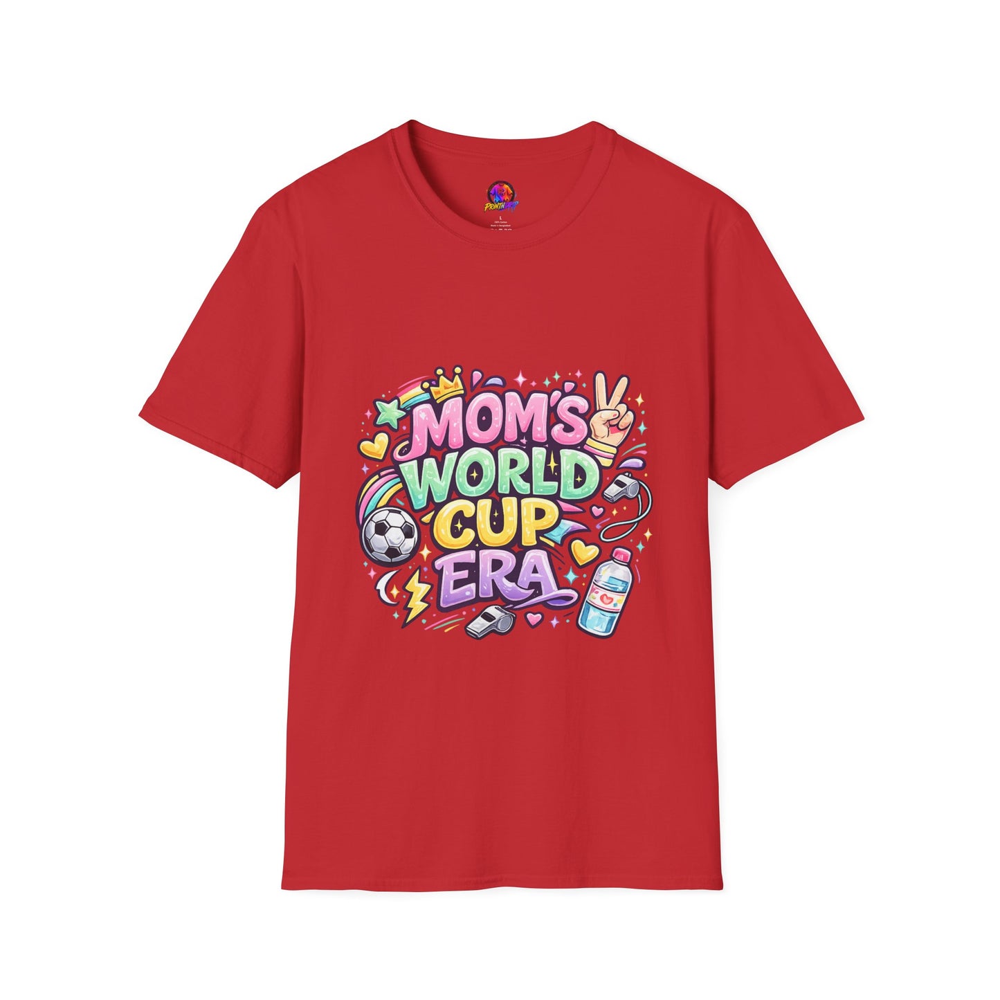 Girls Kids Mom's World Cup Era T‑Shirt — Playful Soccer Mom Tee